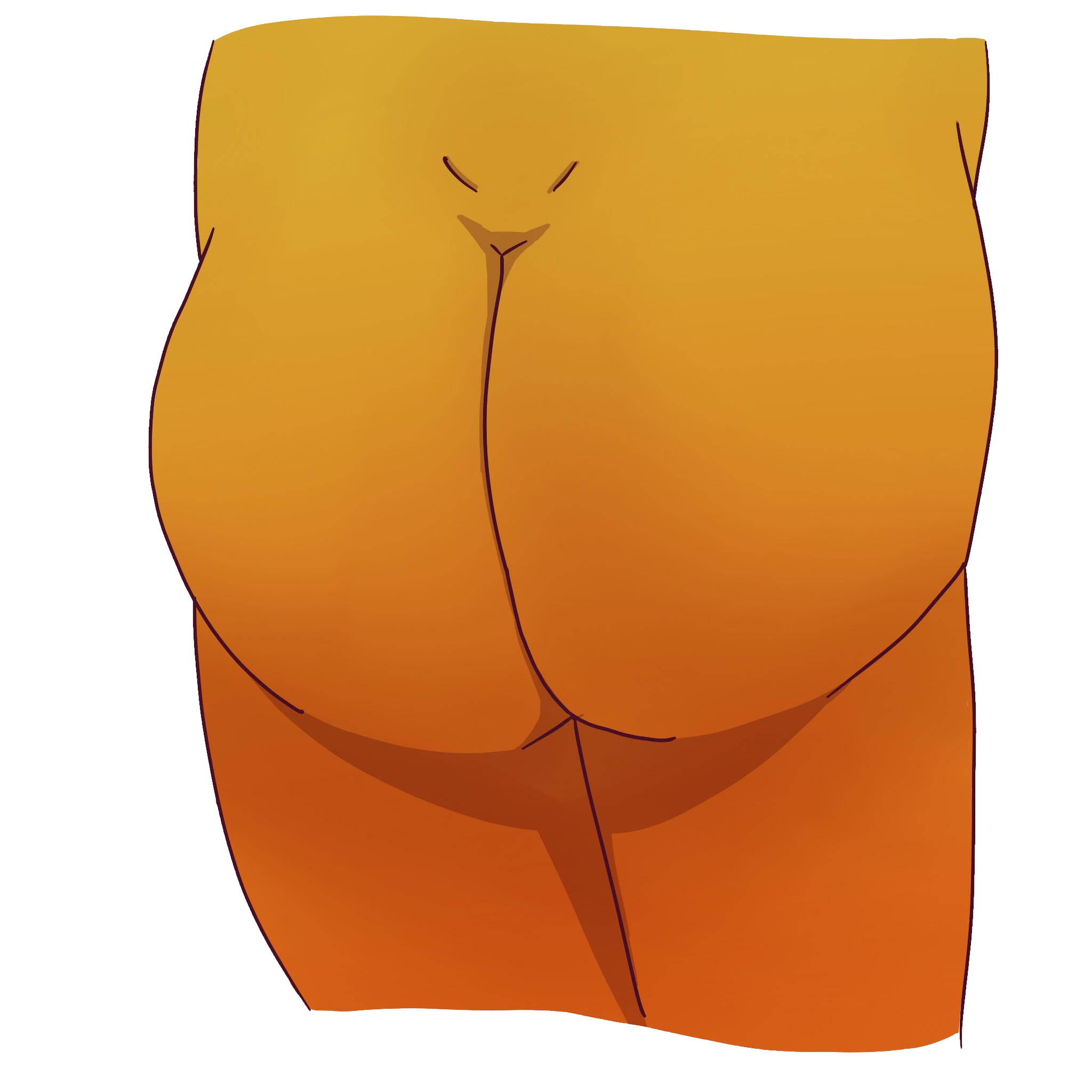 image of a yellow and orange bottom or butt